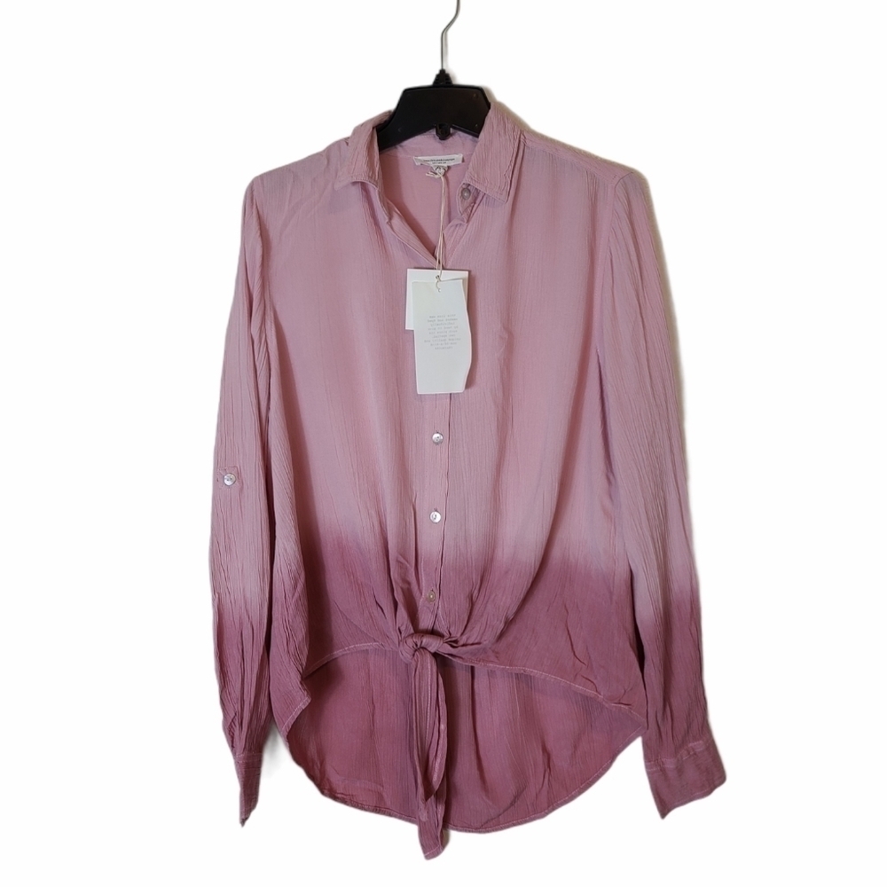Beach lunch lounge Tie Dye Button Down Blouse Pink Small NWT - Picture 6 of 8
